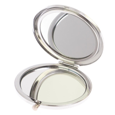 Зеркало круглое из камня пегматит цвет серебро