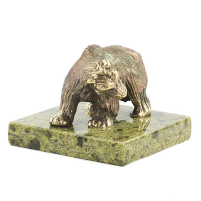 Статуэтка из бронзы и змеевика &quot;Медведица&quot;