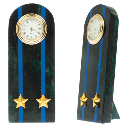 Часы-погон "Подполковник МЮ" камень змеевик