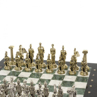 Шахматы подарочные &quot;Восточные&quot; доска 40х40 см мрамор змеевик