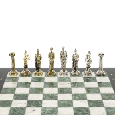 Шахматы подарочные &quot;Восточные&quot; доска 40х40 см мрамор змеевик