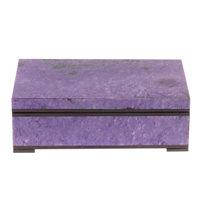 Шкатулка из камня чароит 14х8,5х4,5 см
