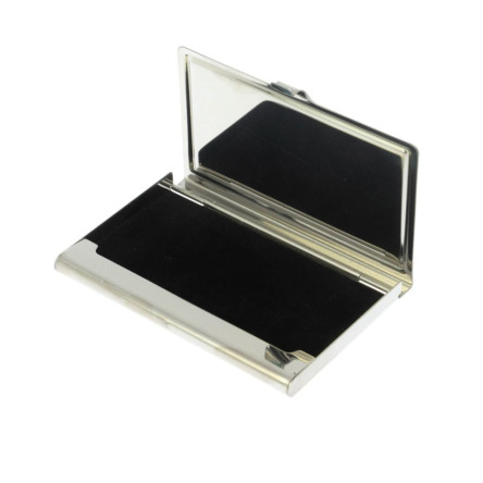 Визитница с прямой ящерицей змеевик цвет серебро