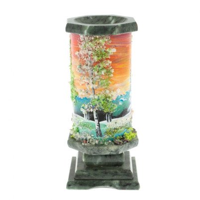 Ваза "Весна" из змеевика 8х8х17,5 см