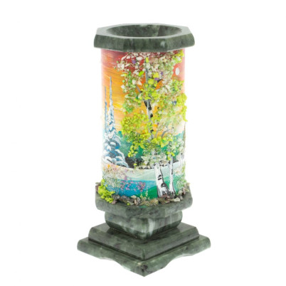 Ваза "Весна" из змеевика 8х8х17,5 см