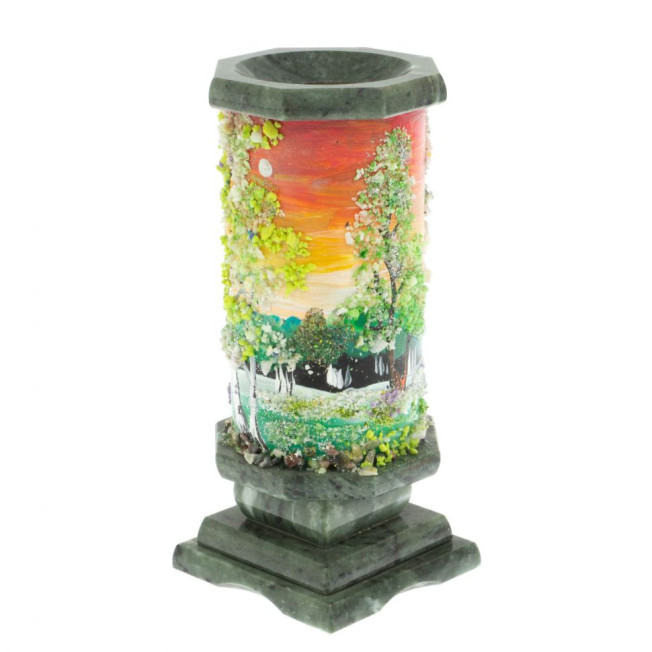 Ваза "Весна" из змеевика 8х8х17,5 см