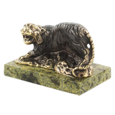 Статуэтка &quot;Тигр&quot; из бронзы и змеевика