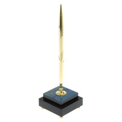 Подставка под ручку из лазурита на ножках 6,5х6,5х23 см