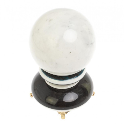 Шар &quot;Антистресс&quot; из белого мрамора 10,5 см на подставке