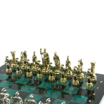 Шахматы &quot;Древний Рим&quot; доска 44х44 см из змеевика