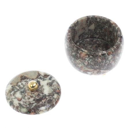 Шкатулка круглая "Жемчужина" камень креноид 7,5х7,5х6,5 см