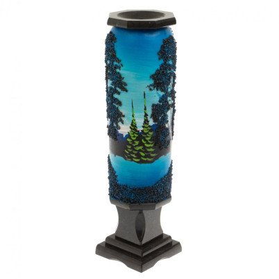 Каменная ваза &quot;Раннее утро&quot; 8х8х29 см черный змеевик