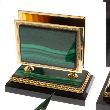 Письменный набор &quot;Держава&quot; из малахита Златоуст