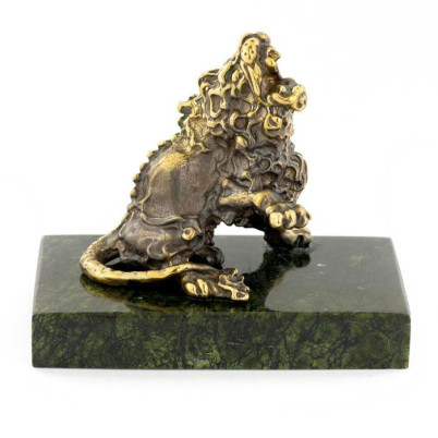 Сувенир статуэтка знак зодиака &quot;Лев&quot; из бронзы и камня