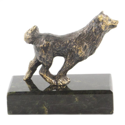 Статуэтка из бронзы и змеевика &quot;Собака средняя&quot;