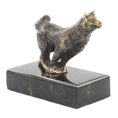 Статуэтка из бронзы и змеевика &quot;Собака средняя&quot;