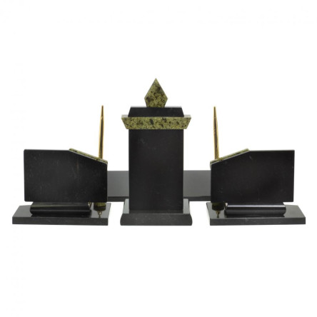 Настольный набор с символикой России камень змеевик