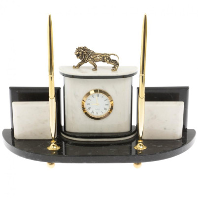 Настольный прибор "Лев" из мрамора
