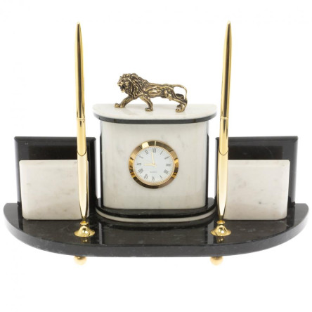 Настольный прибор "Лев" из мрамора