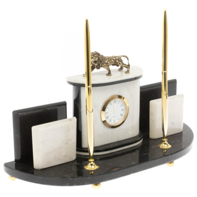 Настольный прибор "Лев" из мрамора