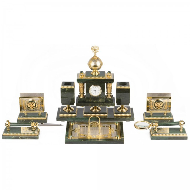 Настольный набор "Держава" из нефрита