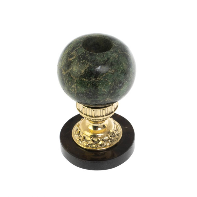 Подсвечник из бронзы &quot;Шар&quot; змеевик офиокальцит