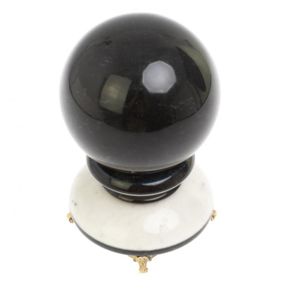 Шар &quot;Антистресс&quot; из черного мрамора 10,5 см на подставке