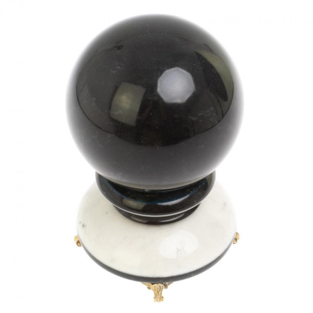 Шар "Антистресс" из черного мрамора 10,5 см на подставке