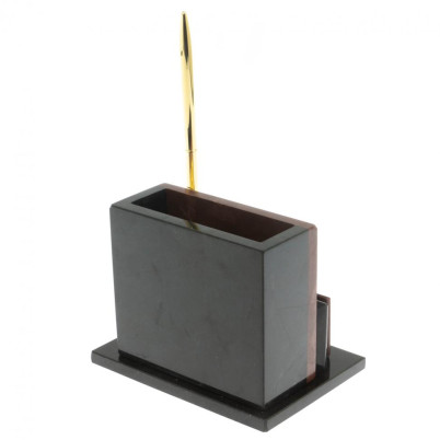 Карандашница с визитницей из камня лемезит