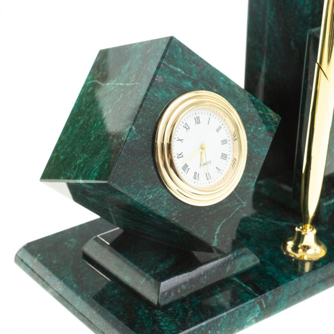 Письменный набор &quot;Герб РФ&quot; камень змеевик