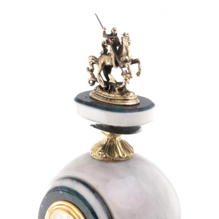 Письменный прибор "Георгий Победоносец" мрамор, лабрадорит