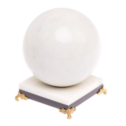 Шар на подставке из белого мрамора 11 см