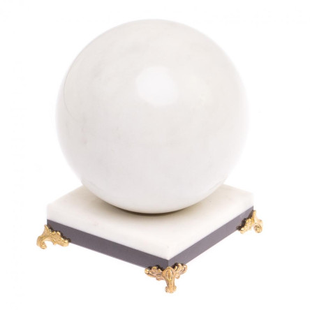 Шар на подставке из белого мрамора 11 см