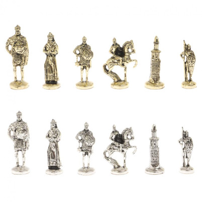 Подарочные шахматы &quot;Русь&quot; доска 40х40 см мрамор шабровский змеевик