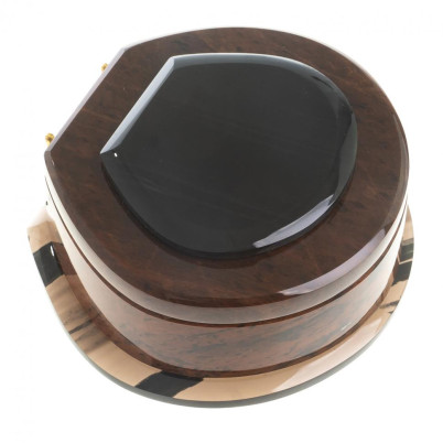 Шкатулка &quot;Ракушка&quot; камень обсидиан 12,5х12,5х5 см