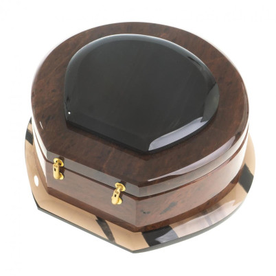 Шкатулка &quot;Ракушка&quot; камень обсидиан 12,5х12,5х5 см