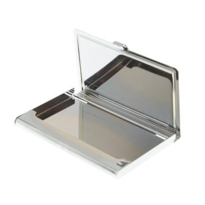 Карманная визитница из соколиного глаза цвет серебро