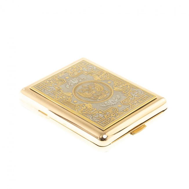 Портсигар с гравюрой "Герб Российской Федерации" Златоуст