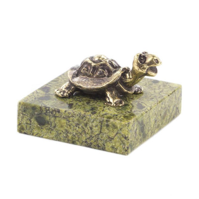 Статуэтка &quot;Черепашка&quot; из бронзы и змеевика