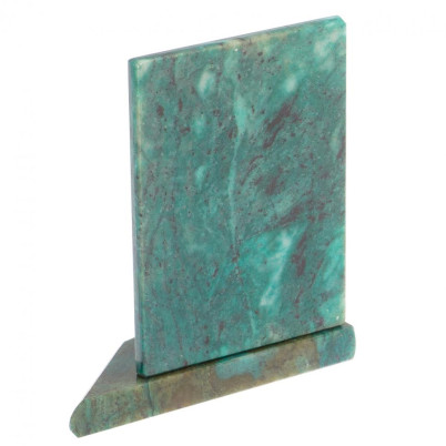 Икона с подсвечником Спаситель малая из змеевика 9,5х9,5х10 см