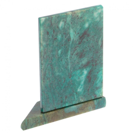 Икона с подсвечником Спаситель малая из змеевика 9,5х9,5х10 см