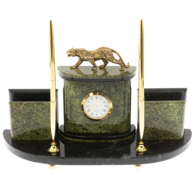 Письменный прибор &quot;Гепард&quot; из змеевика