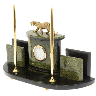 Письменный прибор &quot;Гепард&quot; из змеевика