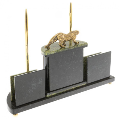 Письменный прибор &quot;Гепард&quot; из змеевика