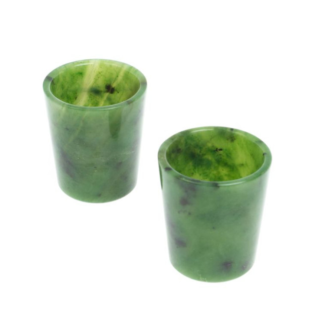 Набор стопок 2 шт из нефрита 4,5х4,5х5 см 40 мл