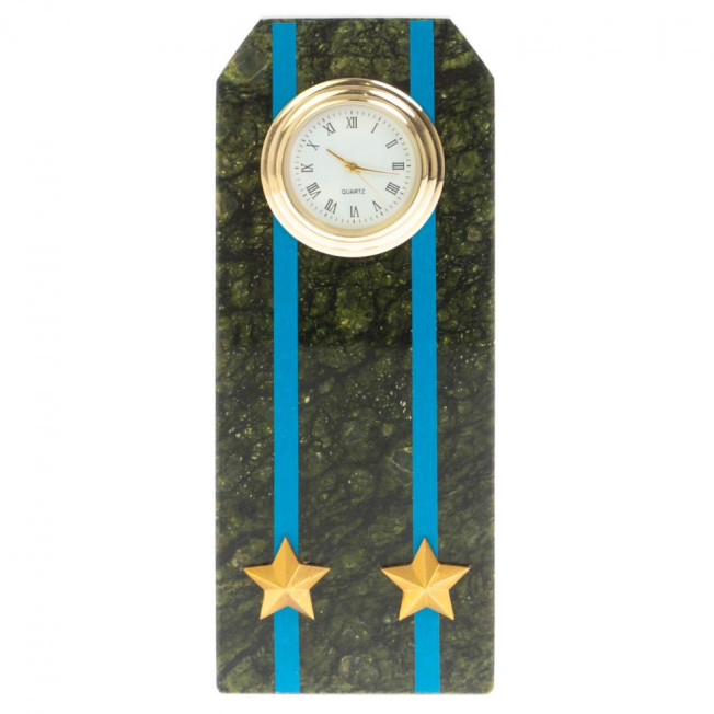 Часы &quot;Погон подполковник ВВС, ВКС, ВДВ&quot; серпентинит