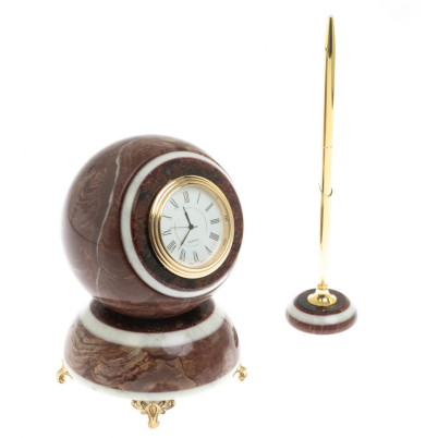 Часы шар &quot;Антистресс&quot; из лемезита с ручкой