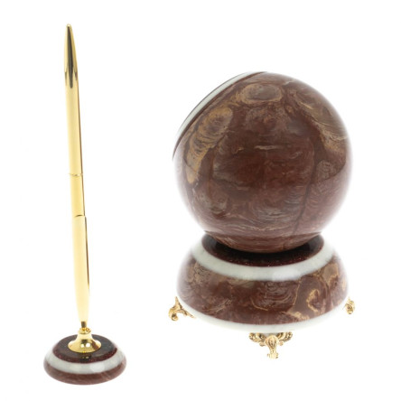 Часы шар "Антистресс" из лемезита с ручкой