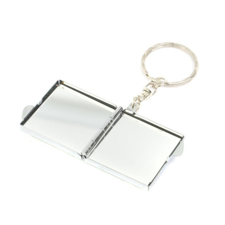 Складное зеркало брелок тигровый глаз квадратное