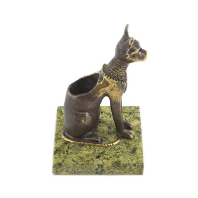 Статуэтка карандашница &quot;Кошка сфинкс&quot; бронза